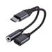 YOUNGNA Nylon Braided USB Type C to 3.5mm Headphone Jack Dongle with Charging Converter