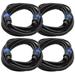 TW12S25 (Pack Of 4) 25 Foot Speakon To Speakon PA/DJ Speaker Cable 2 Conductor 12 Guage