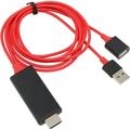 Smartphone to HDMI Projector Cable 1080P HD HDMI Mirroring Cable Phone to TV HDTV Adapter Cable to Connect Phone to TV for iPhone/ iPad/ Android(Red)