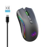 HERESOM Wireless Gaming Mouse 2.4GHz Wireless Mouse Gaming Mouse RGB Backlight Wireless Optical USB Gaming Mouse 4800DPI Rechargeable Mute Mice