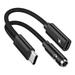 USB C to 3.5mm Headphone and Charger Adapter 2 in 1 USB C to Aux Audio Adapter with PD 60W Fast Charging