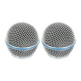 Uxcell 2pcs Mesh Microphone Grill Head for SM58 Wired Microphone Ball Head Replace for DIY Mic Grill Head Part Accessory