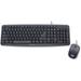 Verbatim Slimline Wired Keyboard and Mouse Combo USB Plug-and-Play Numeric Keypad Adjustable Tilt Legs Optical Corded Mouse Full-Size Computer Keyboard Compatible with PC Laptop - FFP Packaging Black