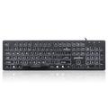 Perixx PERIBOARD-317 Wired Backlit USB Keyboard Big Print Letter with White Illuminated LED US English Layout Black