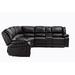 Black Reclining Sectional - Latitude Run® Sectional Manual Reclining Sofa GREY PU Faux Leather | 38.5 H x 107.5 W x 107.5 D in | Wayfair