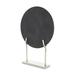 Latitude Run® Cole & Grey Marble Textured Disk Abstract Sculpture w/ Silver Stand Marble in Gray | 20.2 H x 14 W x 3.4 D in | Wayfair