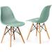 George Oliver Set Of 2 Modern Dining Chairs, Outdoor Indoor Shell PP Lounge Side Chairs w/ Mesh Design, Beech Legs, Tulip Leisure Chairs | Wayfair