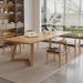 Corrigan Studio® Mamita 5 Solid Wood Writing Desk Office Set w/ Chair Wood in Brown/Green | 29.53 H x 94.49 W x 35.43 D in | Wayfair