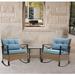 Gracie Oaks Aviyonna 2 - Person Outdoor Seating Group w/ Cushions in Blue | Wayfair E58546FB7BA94B389FD3B036D2F2646B