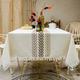 Nappe Imperméable Rectangulaire Table Cloth Coton Lin 140x180 cm Tassel Nappe Elegante Tablecloth