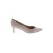 Valentino Garavani Heels: Slip On Kitten Heel Cocktail Party Gray Print Shoes - Women's Size 35.5 - Pointed Toe