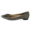Kate Spade Shoes | Kate Spade Shoes 9 Gray Silver Metallic Suede Leather Pointed Toe Ballet Flats | Color: Gray/Silver | Size: 9