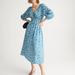 J. Crew Dresses | J.Crew V-Neck Midi Dress In Blue Blooms Blockprint | Color: Blue | Size: M