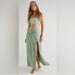 Free People Dresses | Free People Dress Set In A Pretty Green Size Small. Crop Top And Side Slit Skirt | Color: Blue/Green | Size: S