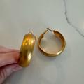 Zara Jewelry | Gold Hoop Earrings | Color: Gold/Red | Size: Os