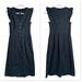 J. Crew Dresses | J. Crew Ruffle Sleeve Eyelet Black Dress H7701 Size 0 Cotton | Color: Black | Size: 0