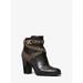 Michael Kors Shoes | Michael Kors Outlet Kincaid Studded Logo Trim Ankle Boot 7.5 Blk/Brown New | Color: Black | Size: 7.5