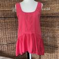 Anthropologie Tops | - {Anthropologie} Meadow Rue Lace Peplum Tank Top | Color: Red | Size: S