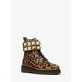 Michael Kors Shoes | Michael Kors Haskell Studded Printed Calf Hair Combat Boot 8 Butterscotch | Color: Yellow | Size: 8