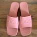 Gucci Shoes | Gucci Logo Platform Slide Eu 40 Us 10 Wild Rose Light Pink Jelly Chunky Sandals | Color: Pink | Size: 10