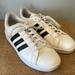 Adidas Shoes | Adidas Black & White Canvas Tennis Shoes Ladies 9.5 | Color: Black/White | Size: 9.5