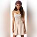 American Eagle Outfitters Dresses | American Eagle Blush Pink Beaded Fit & Flare Cut Out Back Mini Dress Size 6 | Color: Pink | Size: 6