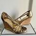 Coach Shoes | Coach Joslin Wedge Heel Sandals - Gold Metallic Leather - Women's Sz 10 | Color: Gold/Tan | Size: 10