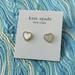 Kate Spade Jewelry | Kate Spade Take Heart Gold White Stud Earrings. New With Pouch | Color: Gold | Size: Os