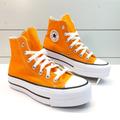 Converse Shoes | Converse Chuck Taylor All Star By You Orange Platform Canvas Casual Sneakers 5.5 | Color: Orange/White | Size: 5.5