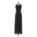 BCBGMAXAZRIA Cocktail Dress - A-Line Scoop Neck Sleeveless: Black Solid Dresses - Women's Size Medium