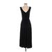 Gap Casual Dress - Midi V Neck Sleeveless: Black Solid Dresses - Women's Size X-Small Petite