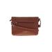 Giani Bernini Leather Crossbody Bag: Pebbled Brown Solid Bags