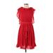 Prabal Gurung for Neiman Marcus + Target Casual Dress - Mini High Neck Short sleeves: Red Solid Dresses - Women's Size 2