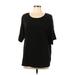 Calvin Klein Short Sleeve T-Shirt: Black Tops - Women's Size Large