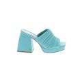 Circus by Sam Edelman Heels: Slide Platform Casual Teal Solid Shoes - Women's Size 6 1/2 - Open Toe