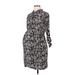 Seraphine Casual Dress High Neck 3/4 sleeves: Black Floral Dresses - Women's Size 8 Maternity