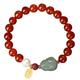 Feng Shui Crystal Bracelet ,Agate bracelet,Pixiu/Pi Yao Bracelet Red Agate Quartz Bracelet 8mm Stretchy Beaded Bracelet Hetian Nephrite Jade Amulet Gold Lucky Charm Bracelet Women Girls Jewelry Gift