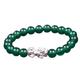 Klauer Feng Shui Crystal Bracelet,Agate bracelet, Wealth Bracelet Sterling Silver Bracelet Pixiu Bracelet for Women Six-Character Mantra Beads Bracelet Lucky Charms Crystal Chakra (Color : Green)