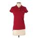 Lacoste Short Sleeve Polo Shirt: Red Tops - Women's Size 36