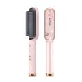 Pink Hair Straightener Brush, Curly Hair Straightener with 30 Second Rapid Heat, Adjustable Temperature from 130 ℃ to 200℃ and Anti-Scald Thermal Straightener Brush 1 Piece