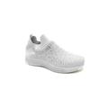 Charcoal Fashion Women's Rhinestone Glitter Diamante Sock Trainer Sneaker-White-EU 39