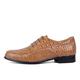 New Formal Oxford Shoes for Men Lace Up Crocodile Embossed Apron Toe Derby Shoes Leather Low Top Slip Resistant Block Heel Rubber Sole Prom (Color : Light Brown, Size : 5.5 UK)