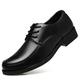 TAYGUM Formal Shoes for Men Lace Up Round Toe Vegan Leather Apron Toe Derby Shoes Slip Resistant Rubber Sole Low Top Prom (Color : Black, Size : 7.5 UK)