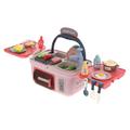 HEMOTON 1 Set Play House Toy Educational Toys Pretend Play Bbq Grill Role Play Games Simulation Kitchen Toy Kitchen Playset Grill Toy Kids Play Kitchen Child Fruit Cutlery Set Pink Plastic