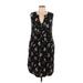 Torrid Casual Dress - Shift V-Neck Sleeveless: Black Floral Dresses - Women's Size Large Plus