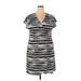 Eddie Bauer Casual Dress: Black Zebra Print Dresses - Women's Size 2X