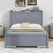 Platform Bed with Storage Shelves Headboard, with 4 Storage Drawers and Support Legs