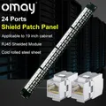 OMAY – Module blindé RJ45 19 pouces 24 ports 1U montage mural en rack sur panneau de raccordement