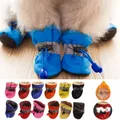 4 pezzi scarpe per cani da compagnia scarpe impermeabili antiscivolo per cani stivali da neve per