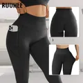 RUUHEE-Leggings de yoga taille haute sans couture pour femme pantalon de fitness poche cachée